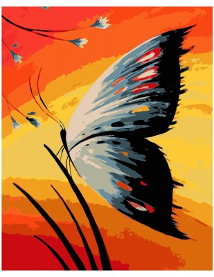  - Sayılarla Tuval Boyama Seti - 40 x 50 cm - Kelebek