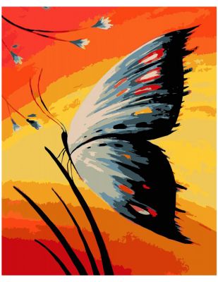 Sayılarla Tuval Boyama Seti - 40 x 50 cm - Kelebek