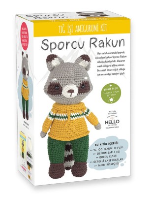 TUVA - Amigurumi Kiti - Sporcu Rakun - SCF14