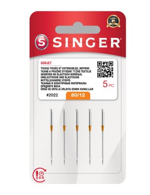 SINGER - Singer Overlok İğnesi 2022 - No: 12 - 5' li Paket