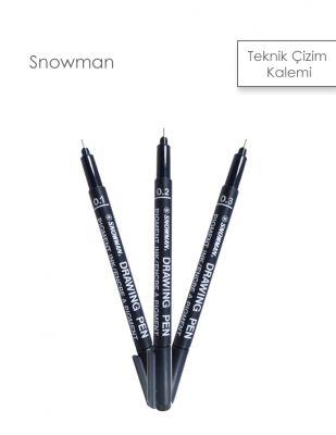 Snowman Teknik Çizim Kalemi - Drawing Pen - Siyah