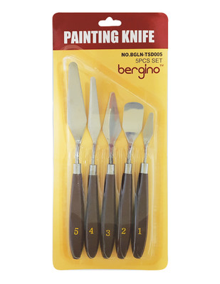 EDDING - Metal Spatula Seti, Ahşap Saplı, Farklı Ölçülerde - 5 Adet / Paket