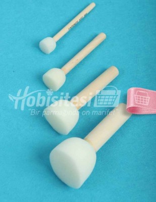  - Tampon / Ponpon Fırça Seti - 1 - 2 - 3 - 4 cm Çaplarında - 4 Adet