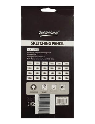 Worison Sketching Pencils, Eskiz Kalem Seti - 24 Adet - Thumbnail