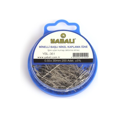  - Yabalı Cam Başlı Toplu İğne - 0,55 x 30 mm - 200 Adet