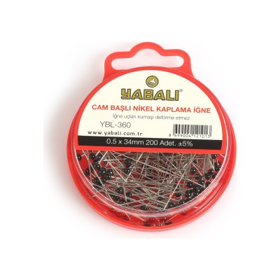  - Yabalı Cam Başlı Toplu İğne - 0,5 x 34 mm - 200 Adet