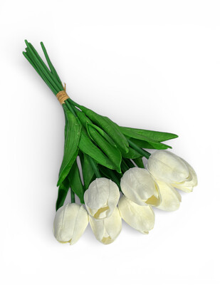  - Yapay Çiçek, Islak Lale - Beyaz (1)