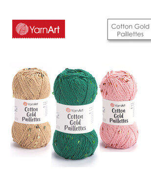  - Yarnart Cotton Gold Paillettes El Örgü İplikleri