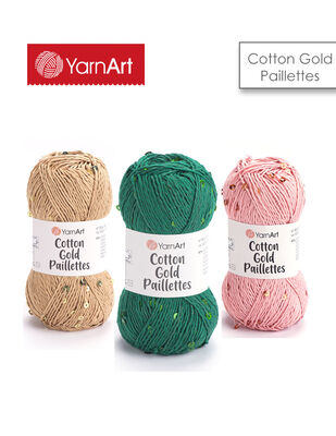 Yarnart Cotton Gold Paillettes El Örgü İplikleri
