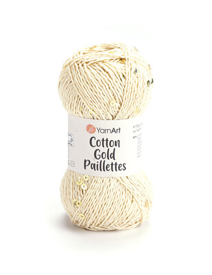 Yarnart Cotton Gold Paillettes El Örgü İplikleri - Thumbnail