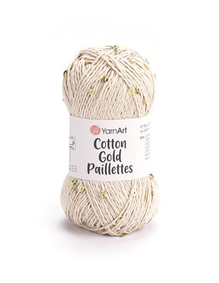 Yarnart Cotton Gold Paillettes El Örgü İplikleri - Thumbnail