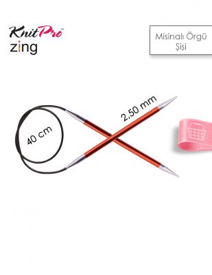 KnitPro Zing Misinalı Örgü Şişi - 40 cm - 2,5 Numara
